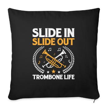 Trombonist Trombone Player Marching Band Trombone - Sofa pillowcase 17,3'' x 17,3'' (45 x 45 cm) - black - Front