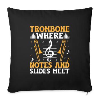 Trombonist Trombone Player Marching Band Trombone - Sofa pillowcase 17,3'' x 17,3'' (45 x 45 cm) - black - Front
