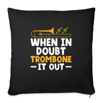 Trombonist Trombone Player Marching Band Trombone - Sofa pillowcase 17,3'' x 17,3'' (45 x 45 cm) - black - Front