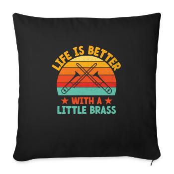 Trombonist Trombone Player Marching Band Trombone - Sofa pillowcase 17,3'' x 17,3'' (45 x 45 cm) - black - Front