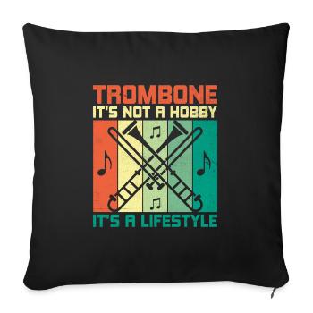 Trombonist Trombone Player Marching Band Trombone - Sofa pillowcase 17,3'' x 17,3'' (45 x 45 cm) - black - Front