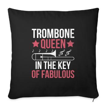 Trombonist Trombone Player Marching Band Trombone - Sofa pillowcase 17,3'' x 17,3'' (45 x 45 cm) - black - Front