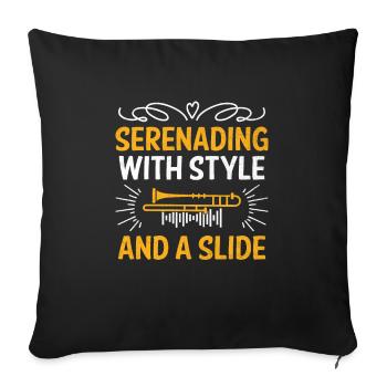 Trombonist Trombone Player Marching Band Trombone - Sofa pillowcase 17,3'' x 17,3'' (45 x 45 cm) - black - Front