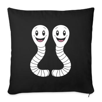earthworms - Sofa pillowcase 17,3'' x 17,3'' (45 x 45 cm) - black - Front