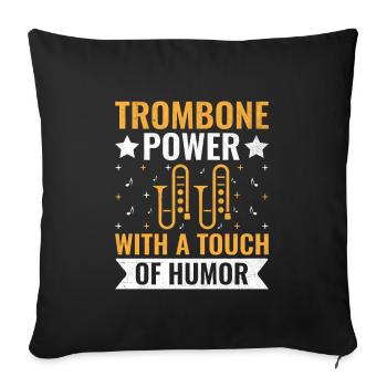 Tromboniste Tromboniste Marchand Band Trombone - Housse de coussin décorative 45 x 45 cm - noir - Devant