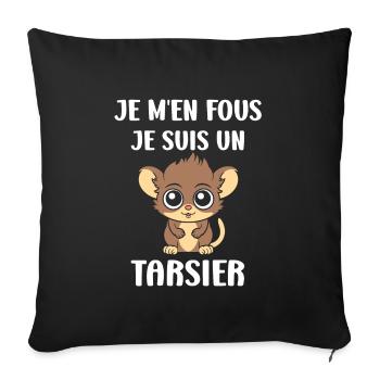 Humour tarsier - Housse de coussin décorative 45 x 45 cm - noir - Devant