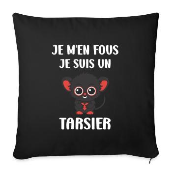 Humour tarsier - Housse de coussin décorative 45 x 45 cm - noir - Devant