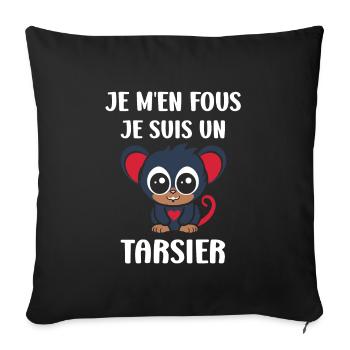 Humour tarsier - Housse de coussin décorative 45 x 45 cm - noir - Devant