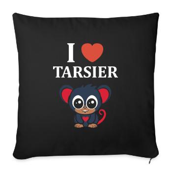 Humour tarsier - Housse de coussin décorative 45 x 45 cm - noir - Devant