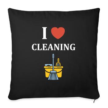 Humou ménage - Housse de coussin décorative 45 x 45 cm - noir - Devant