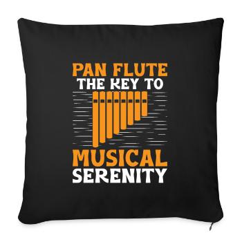 Pan Flute Player Pan Flutist Marching Band Music I - Sofa pillowcase 17,3'' x 17,3'' (45 x 45 cm) - black - Front