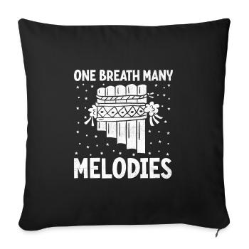 Pan Flute Player Pan Flutist Marching Band Music I - Sofa pillowcase 17,3'' x 17,3'' (45 x 45 cm) - black - Front