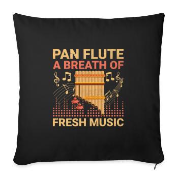 Pan Flute Player Pan Flutist Marching Band Music I - Sofa pillowcase 17,3'' x 17,3'' (45 x 45 cm) - black - Front