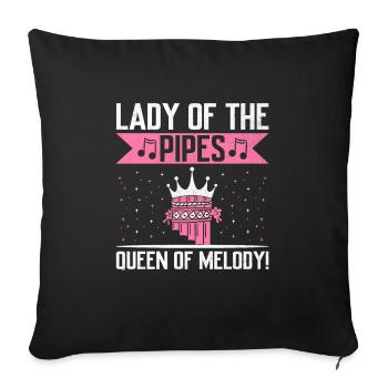 Pan Flute Player Pan Flutist Marching Band Music I - Sofa pillowcase 17,3'' x 17,3'' (45 x 45 cm) - black - Front