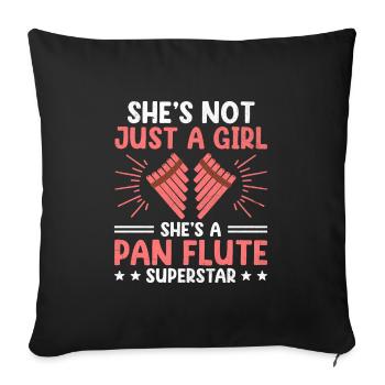 Pan Flute Player Pan Flutist Marching Band Music I - Sofa pillowcase 17,3'' x 17,3'' (45 x 45 cm) - black - Front