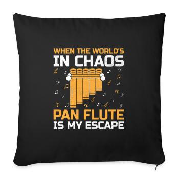 Pan Flute Player Pan Flutist Marching Band Music I - Sofa pillowcase 17,3'' x 17,3'' (45 x 45 cm) - black - Front