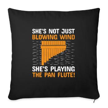 Pan Flute Player Pan Flutist Marching Band Music I - Sofa pillowcase 17,3'' x 17,3'' (45 x 45 cm) - black - Front