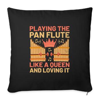 Pan Flute Player Pan Flutist Marching Band Music I - Sofa pillowcase 17,3'' x 17,3'' (45 x 45 cm) - black - Front