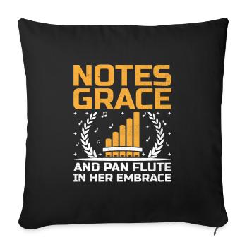 Pan Flute Player Pan Flutist Marching Band Music I - Sofa pillowcase 17,3'' x 17,3'' (45 x 45 cm) - black - Front