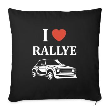 Humour pilote de rallye - Housse de coussin décorative 45 x 45 cm - noir - Devant