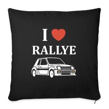 Humour pilote de rallye - Housse de coussin décorative 45 x 45 cm - noir - Devant