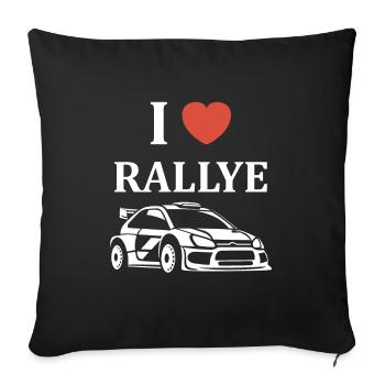 Humour pilote de rallye - Housse de coussin décorative 45 x 45 cm - noir - Devant