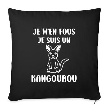 Humour petit kangourou - Housse de coussin décorative 45 x 45 cm - noir - Devant