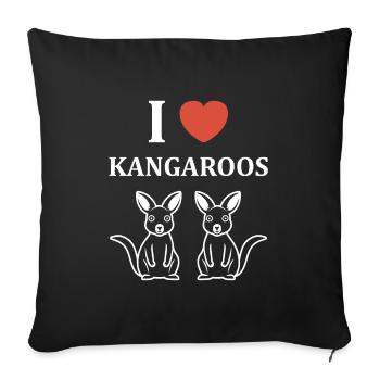 Humour petit kangourou - Housse de coussin décorative 45 x 45 cm - noir - Devant