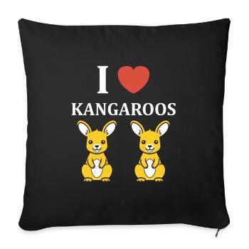 Humour petit kangourou - Housse de coussin décorative 45 x 45 cm - noir - Devant