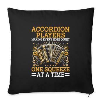 Accordion Players Making Every Note Count One Sque - Sofa pillowcase 17,3'' x 17,3'' (45 x 45 cm) - black - Front