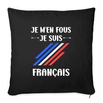Je suis français - Housse de coussin décorative 45 x 45 cm - noir - Devant