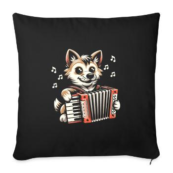 Cat Playing Accordion Musician Accordionist Accord - Sofa pillowcase 17,3'' x 17,3'' (45 x 45 cm) - black - Front