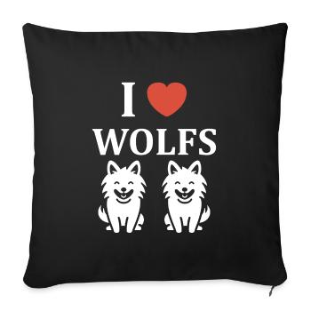 Humour loup - Housse de coussin décorative 45 x 45 cm - noir - Devant