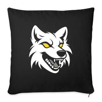wolf - Sofa pillowcase 17,3'' x 17,3'' (45 x 45 cm) - black - Front