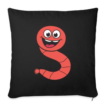 earthworm - Sofa pillowcase 17,3'' x 17,3'' (45 x 45 cm) - black - Front