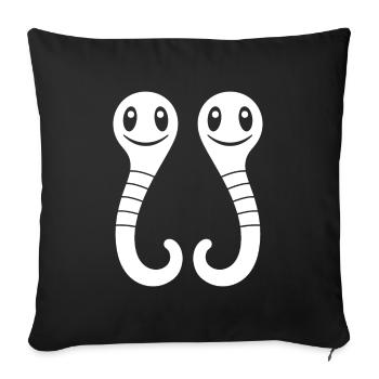 earthworm - Sofa pillowcase 17,3'' x 17,3'' (45 x 45 cm) - black - Front