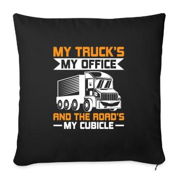 Trucker Driving Dad Trucker Father Truck Driver - Sofa pillowcase 17,3'' x 17,3'' (45 x 45 cm) - black - Front