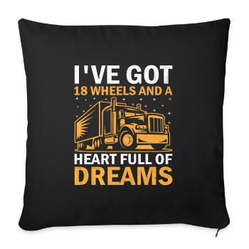 Camionneur Conduisant Papa Camionneur Père Chauffeur De Camion - Housse de coussin décorative 45 x 45 cm - noir - Devant