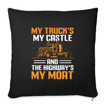 Trucker Driving Dad Trucker Father Truck Driver - Sofa pillowcase 17,3'' x 17,3'' (45 x 45 cm) - black - Front