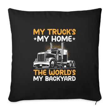 Trucker Driving Dad Trucker Father Truck Driver - Sofa pillowcase 17,3'' x 17,3'' (45 x 45 cm) - black - Front
