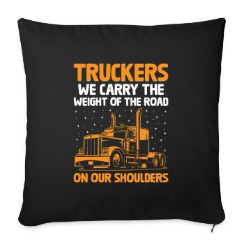 Trucker Driving Dad Trucker Father Truck Driver - Sofa pillowcase 17,3'' x 17,3'' (45 x 45 cm) - black - Front