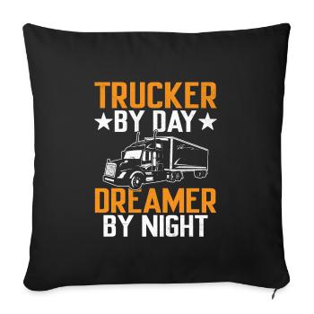 Trucker Driving Dad Trucker Father Truck Driver - Sofa pillowcase 17,3'' x 17,3'' (45 x 45 cm) - black - Front