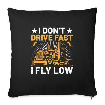 Chauffeur de camion Papa Camionneur Père chauffeur de camion - Housse de coussin décorative 45 x 45 cm - noir - Devant