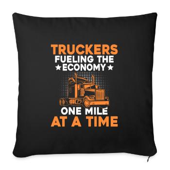 Trucker Driving Dad Trucker Father Truck Driver - Sofa pillowcase 17,3'' x 17,3'' (45 x 45 cm) - black - Front