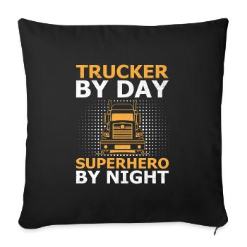 Trucker Driving Dad Trucker Father Truck Driver - Sofa pillowcase 17,3'' x 17,3'' (45 x 45 cm) - black - Front