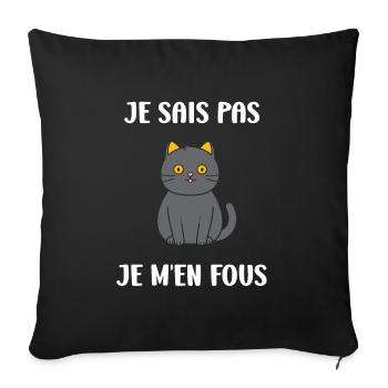 Humour chat chartreux - Housse de coussin décorative 45 x 45 cm - noir - Devant