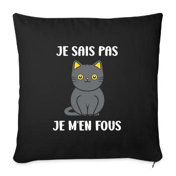 Humour chat chartreux - Housse de coussin décorative 45 x 45 cm - noir - Devant