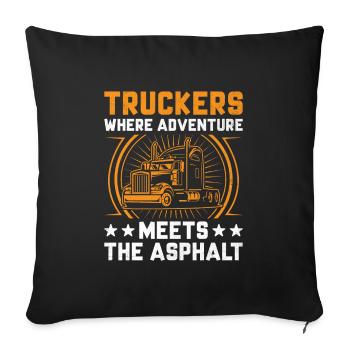 Trucker Driving Dad Trucker Father Truck Driver - Sofa pillowcase 17,3'' x 17,3'' (45 x 45 cm) - black - Front
