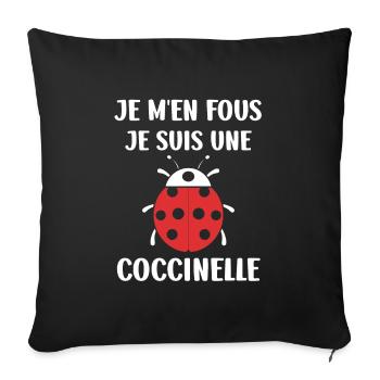 amour Coccinelle - Housse de coussin décorative 45 x 45 cm - noir - Devant