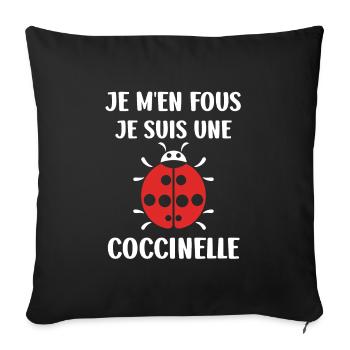 amour Coccinelle - Housse de coussin décorative 45 x 45 cm - noir - Devant
